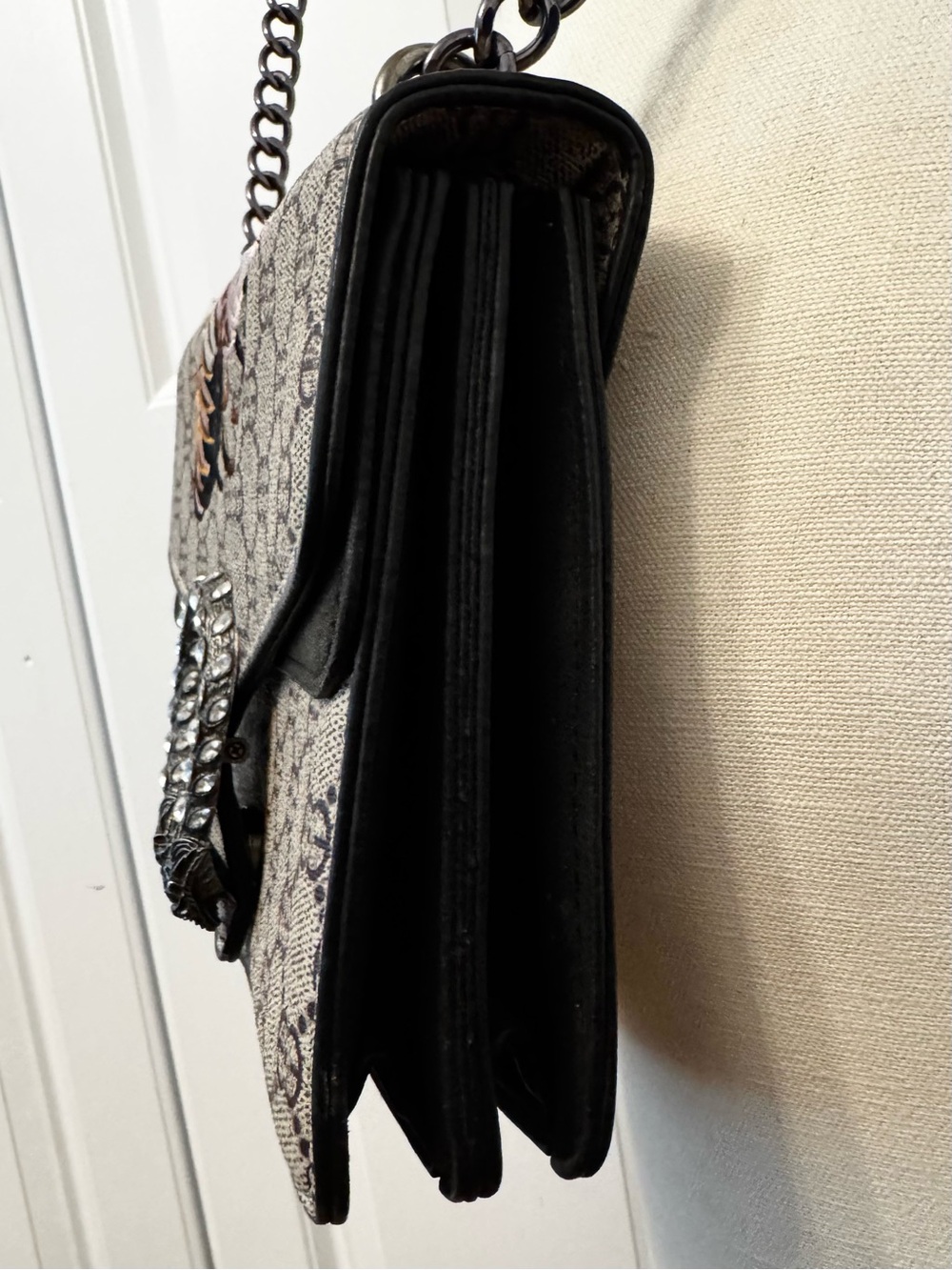 Fashion Monogram Crossbody Bag with Embroidered Insect Detail - Brown - Picture 9 of 9